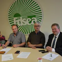 De gauche à droite : Pascale Durudaud, Christian Arvis, Thierry Jamot et Jean-Baptiste Moreau.