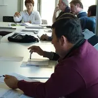 Avant la visite d’exploitation Christiane Lambert a rencontré les responsables syndicaux de Haute-Vienne.