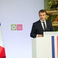 Emmanuel Macron lors de son intervention à Rungis le 11 octobre 2017.