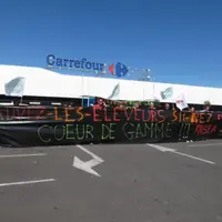 Devant le magasin Carrefour de Lormont (33)