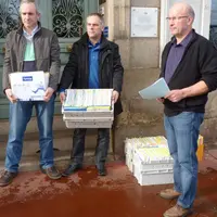 De gauche à droite : Gilles Lavergne, président de la section bovine de la FDSEA Corrèze, Christophe Lechevallier, secrétaire général de la FDSEA Haut