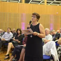 Christiane Lambert, présidente de la FNSEA, s'exprimant à l'occasion des états généraux de l'alimentation.