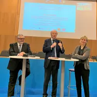 De gauche à droite : Olivier Bianchi, Brice Hortefeux et Fabienne Buccio.