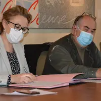Valérie Simonet, présidente du Conseil départemental de la Creuse  et Philippe Monteil, président de GDS Creuse.
