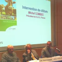 À la tribune de l’AG de GDS France autour de Michel Combes, président de GDS France, étaient présents Bruno Fereira, conseiller technique du Ministre
