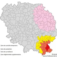 Situation de la Grippe aviaire au 16 janvier 2023 en Creuse.