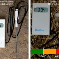 Le suivi de la température de la litière est à effectuer avec un thermomètre à sonde (disponible à Farago Creuse) avec une prise de température à 10 c