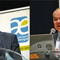 Thierry Burlot, président du comité de bassin Loire-Bretagne et Valéry Morard, directeur général adjoint de l’Agence de l’eau.