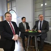 Jean-Baptiste Moreau, député de la Creuse, Pascal Lerousseau, président de la chambre d’agriculture et Philippe Chopin, préfet de la Creuse.