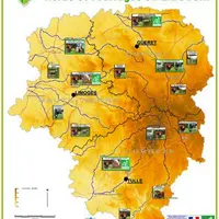 Carte des fermes pilotes du PSHF.
