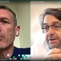 Emmanuel Faber, PDG de Danone et Nicolas Chabanne, fondateur de la marque « C’est qui le patron ? ».