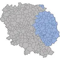 En bleu les communes concernées.