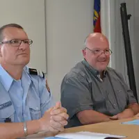 Le colonel Frédéric Delcroix et Bertrand Labar, président du SDIS 23.