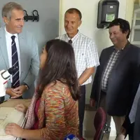 Jean-Paul Denanot a été accueilli par Philippe Laty, directeur du GROCEP, Jean-François Philippe, vice-président et Eric Fallou, président.