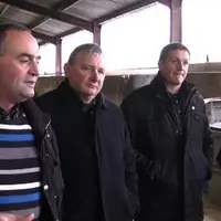 Gilbert Guignand, Henri Brichard (FNSEA) et Edmond Claiser (JA), Laurent Duplomb.