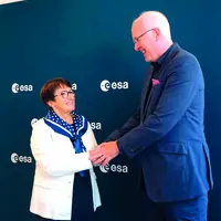 Christiane Lambert, présidente du Comité des organisations professionnelles agricoles de l’Union européenne  et Nick Appleyard, responsable des soluti