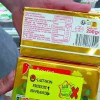 De nombreux produits laitiers fabriqués à partir de lait non produit en France.