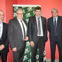 De gauche à droite : Pierre Lecuyer, directeur de la communication et du mutualisme, Gérard Ouvrier-Buffet, directeur général, Jean-Michel Forest, pré