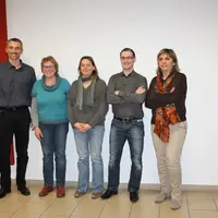 Les responsables du dispositif avec la directrice du Service de Remplacement et le directeur de l’agence Randstad.