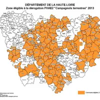 Zone éligible à la dérogation PHAE2 "campagnols terrestres 2013"