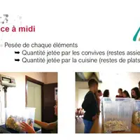 Pour évaluer les quantités de déchets, tout est pesé avant le service et après, et analysé.