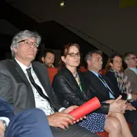Michèle Boudoin présidente de la FNO, aux côtés du ministre de l’Agriculture Stéphane Le Foll avant son discours de clôture.