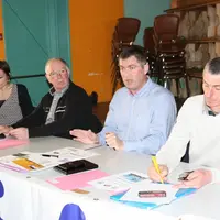 De gauche à droite : Caroline Tailleur, Christian Guy, Paul Auffray et Maurice Imbert (section porcine FDSEA43).