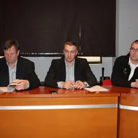 Les présidents de la Chambre d’Agriculture Michel Chouvier, de la FDSEAYannick Fialip, et des Jeunes Agriculteurs Anthony Fayolle.