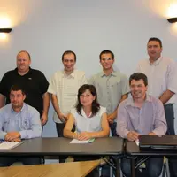 Olivier Renaud, Evelyne Boulet, Denis Costerousse et le personnel administratif des trois associations d’éleveurs d’Auvergne.