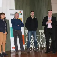 Gilles Boyer avec 3 des administrateurs 
sortants : E.Boulet, R. Mathieu et P. Perrin.