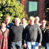 Le Bureau de la FDSEA avec au centre Philippe Chatain secrétaire général et Claude Font président.