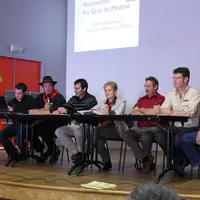De gauche à droite, Yannick Pochelon technicien de l’association, Bernard Bonnefoy président, Philippe Brun Maire des Estables, Roselyne Chapelle prés