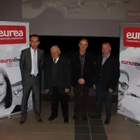 Le président actuel d’Eurea, Christophe Chavot, accompagné de trois anciens présidents : Antoine Javelle, Henri Meunier et Bernard Vernay.