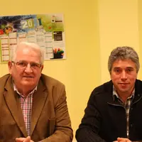 Robert Chouvier président du Groupement des producteurs de Lentilles et J.François Beraud président de Cilverpuy.