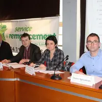De gauche à droite : Christian Gouy, Frédéric Pélisse, Sandrine Cottier et Antony Fayolle.