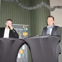 Gilles Boyer et Emmanuel Duban face aux adhérents et invités de Cerfrance Haute-Loire.