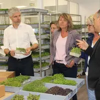 Laurent Wauquiez et Isabelle  Valentin ont visité les installations de la ferme urbaine verticale  proposée par VIF Systems.