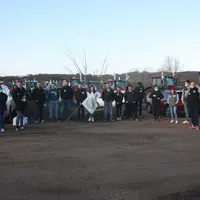 les agriculteurs de Haute-Loire en partance pour clermont Ferrand le 25 mars 2021.