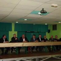 De gauche à droite : Serge Mouchet conseiller général de Saugues, Laurent Duplomb Chambre d’Agriculture, Yannick Fialip président de la section laitiè