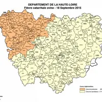 Depuis la semaine dernière, la zone de sécurité autour du foyer de FCO s’est élargie englobant quasi la totalité de la Haute-Loire, avec 256 communes