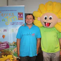 Thierry Dufaud en compagnie de la mascotte Jim.