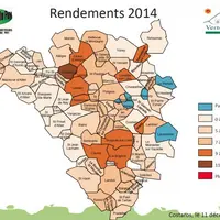 Si la moyenne des rendements 2014 en lentille est de 7 qx/ha, cette carte montre les grandes disparités entre zones.