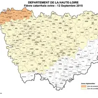 Cette carte, qui est amenée à évoluer en fonction de l’évolution de la maladie, est actualisée régulièrement sur le site du GDS Haute-Loire (www.gds43