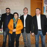 Jérémy Decerle et Christiane Lambert avec Anthony Fayolle et Yannick Fialip, juste avant le meeting à St Christophe/Dolaizon.