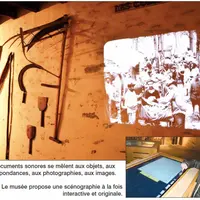 Les documents sonores se mêlent aux objets, aux correspondances, aux photographies, aux images. Le musée propose une scénographie à la fois
interacti