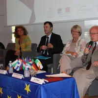 Emilie Wagner, du centre d’information Europe Direct, Sophie Auconie, députée européenne, Pierre Ricard, secrétaire général affaires régionales, Arlet