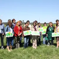 Une partie des agricultrices altiligériennes adhérentes au réseau, accompagnée de la présidente Thérèse Boutarin et de Marie-Agnès Petit (Chambre d’ag