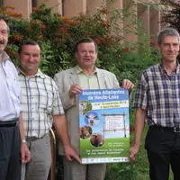 Daniel Tessier, directeur de l’EDE, Yvon Chabannes, président du syndicat Limousin, Michel Chouvier, président de l’EDE, et Philippe Halter, animateur