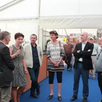 Claire Souveton (au micro) présidente du Comité de Promotion des produits agricoles et alimentaires de Haute-Loire.