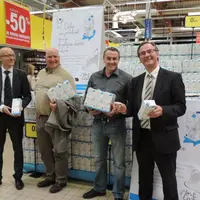 Marc Truchot, directeur du magasin Carrefour Issoire, Pascal Servier, membre du bureau de l’APLM, Yannick Fialip, secrétaire général de l’APLM et Bern